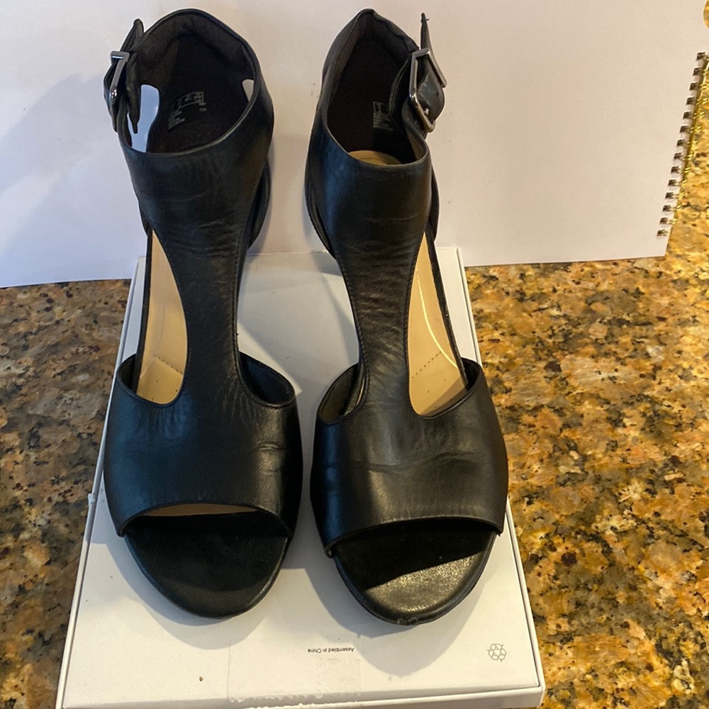 Black “Clark’s” leather heels